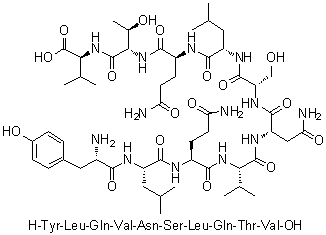 L-Tyrosyl-L-leucyl-L-glutaminyl-L-valyl-L-asparaginyl-L-seryl-L-leucyl-L-glutaminyl-L-threonyl-L-valine molecular structure (CAS 415973-18-1)