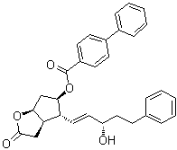 [1,1'-Biphenyl]-4-carboxylic acid (3aR,4R,5R,6aS)-hexahydro-4-[(1E,3S)-3-hydroxy-5-phenyl-1-penten-1-yl]-2-oxo-2H-cyclopenta[b]furan-5-yl ester molecular structure (CAS 41639-73-0)
