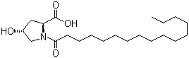 N-十六碳酰基-4-羟基-L-脯氨酸分子结构 (CAS 41736-92-9)