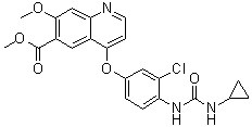 4-[3-Chloro-4-[[(cyclopropylamino)carbonyl]amino]phenoxy]-7-methoxy-6-quinolinecarboxylic acid methyl ester molecular structure (CAS 417717-20-5)