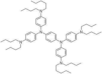 N,N,N',N'-Tetrakis[4-(dibutylamino)phenyl]benzene-1,4-diamine molecular structure (CAS 4182-80-3)