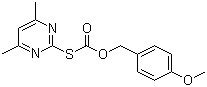 结构式 CAS# 41840-29-3, S-(4,6-二甲基-2-嘧啶基)硫代碳酸对甲氧基苄酯
