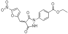 4-[4-[(5-Nitro-2-furanyl)methylene]-3,5-dioxo-1-pyrazolidinyl]benzoic acid ethyl ester molecular structure (CAS 418805-02-4)