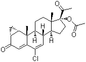 结构式 CAS# 427-51-0, 醋酸环丙氯地孕酮; 环丙氯地孕酮醋酸酯