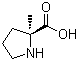 structure of CAS# 42856-71-3, (S)-2-Methylproline;(S)-2-Methylpyrrolidine-2-carboxylic acid