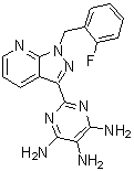 structure of CAS# 428854-24-4, 2-[1-(2-Fluorobenzyl)-1H-pyrazolo[3,4-b]pyridin-3-yl]pyrimidine-4,5,6-triamine