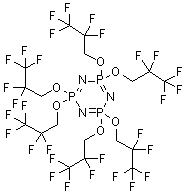 六(2,2,3,3,3-五氟丙氧基)环三磷腈分子结构 (CAS 429-18-5)