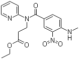 3-(4-(甲基氨基)-3-硝基-N-(吡啶-2-基)苯甲酰氨基)丙酸乙酯分子结构 (CAS 429659-01-8)
