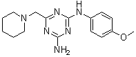 N-(4-甲氧基苯基)-6-(1-哌啶基甲基)-1,3,5-三嗪-2,4-二胺分子结构 (CAS 433694-46-3)