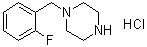 structure of CAS# 435345-41-8, 1-[(2-Fluorophenyl)methyl]piperazine monohydrochloride