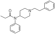 N-苯基-N-[1-(2-苯基乙基)-4-哌啶基]丙酰胺分子结构 (CAS 437-38-7)