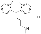 structure of CAS# 438-59-5, Norproheptatriene hydrochloride;10,11-Didehydronortriptyline hydrochloride; N 7068 Hydrochloride; Ro 4-6011; 3-(5H-Dibenzo[a,d]cyclohepten-5-ylidene)-N-methyl-1-propanamine hydrochloride
