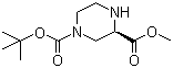structure of CAS# 438631-77-7, (R)-1-N-Boc-piperazine-3-carboxylic acid methyl ester;1-O-tert-butyl 3-O-methyl (3R)-piperazine-1,3-dicarboxylate