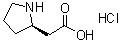 structure of CAS# 439918-59-9, (2R)-2-Pyrrolidineacetic acid hydrochloride;(R)-2-(Pyrrolidin-2-yl)acetic acid hydrochloride