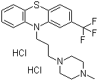 结构式 CAS# 440-17-5, 盐酸三氟拉嗪; 10-[3-(4-甲基-1-哌嗪基)丙基]-2-(三氟甲基)-10H-吩噻嗪二盐酸盐