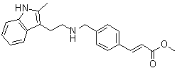 structure of CAS# 441741-65-7, (2E)-3-[4-[[[2-(2-Methyl-1H-indol-3-yl)ethyl]amino]methyl]phenyl]-2-propenoic acid methyl ester