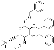 3,7-Anhydro-4-azido-1,2,4-trideoxy-5,6,8-tris-O-(phenylmethyl)-1-(trimethylsilyl)-D-glycero-D-gulo-oct-1-ynitol molecular structure (CAS 443916-28-7)