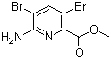 结构式 CAS# 443956-21-6, 6-氨基-3,5-二溴吡啶-2-羧酸甲酯