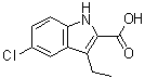 5-氯-3-乙基-1H-吲哚-2-羧酸分子结构 (CAS 446830-67-7)