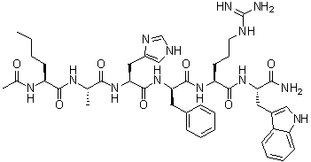 N-Acetyl-L-norleucyl-L-alanyl-L-histidyl-D-phenylalanyl-L-arginyl-L-tryptophanamide molecular structure (CAS 448944-47-6)