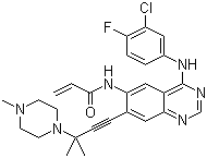 structure of CAS# 451492-95-8, AV-412;N-[4-[(3-Chloro-4-fluorophenyl)amino]-7-[3-methyl-3-(4-methyl-1-piperazinyl)-1-butyn-1-yl]-6-quinazolinyl]-2-propenamide
