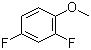 structure of CAS# 452-10-8, 2,4-Difluoroanisole;2,4-Difluoro-1-methoxybenzene; 2,4-Difluoroanisole