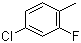 structure of CAS# 452-75-5, 4-Chloro-2-fluorotoluene;4-Chloro-2-fluoro-1-methylbenzene