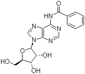 structure of CAS# 4546-55-8, N-Benzoyladenosine;N-Benzoyladenosine