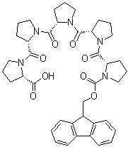 1-[芴甲氧羰基]-L-脯氨酰-L-脯氨酰-L-脯氨酰-L-脯氨酰-L-脯氨酸分子结构 (CAS 454693-94-8)