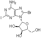8-Bromo-2-iodoadenosine molecular structure (CAS 457060-99-0)