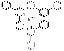 Tris[2-(4-phenyl-2-pyridinyl)phenyl]-iridium molecular structure (CAS 459133-57-4)