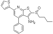 2-(丁基亚磺酰基)-4-苯基-6-(2-噻吩基)噻吩并[2,3-b]吡啶-3-胺分子结构 (CAS 459147-39-8)