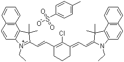 2-[2-[2-Chloro-3-[2-(3-ethyl-1,3-dihydro-1,1-dimethyl-2H-benz[e]indol-2-ylidene)ethylidene]-1-cyclohexen-1-yl]ethenyl]-3-ethyl-1,1-dimethyl-1H-benz[e]indolium 4-methylbenzenesulfonate molecular structure (CAS 460337-33-1)