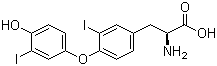 结构式 CAS# 4604-41-5, 3,3'-二碘甲状腺原氨酸; O-(对羟基苯基)-3,3'-二碘-L-酪氨酸