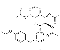 (1S)-1,5-Anhydro-1-C-[4-chloro-3-[(4-ethoxyphenyl)methyl]phenyl]-D-glucitol tetraacetate molecular structure (CAS 461432-25-7)