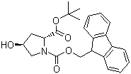 Fmoc-反式-4-羟基-D-脯氨酸叔丁酯分子结构 (CAS 464193-92-8)