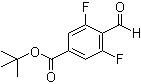 structure of CAS# 467442-12-2, 3,5-Difluoro-4-formylbenzoic acid 1,1-dimethylethyl ester