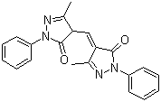structure of CAS# 4702-90-3, Solvent Yellow 93;C.I. 48160; 4-[(1,5-Dihydro-3-methyl-5-oxo-1-phenyl-4H-pyrazol-4-ylidene)methyl]-2,4-dihydro-5-methyl-2-phenyl-3H-pyrazol-3-one