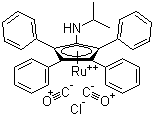 Chlorodicarbonyl[1-(isopropylamino)-2,3,4,5-tetraphenylcyclopentadienyl]ruthenium(II) molecular structure (CAS 470688-18-7)