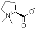 structure of CAS# 471-87-4, N,N-Dimethyl-L-proline;L-Proline betaine; (S)-2-Carboxylato-1,1-dimethylpyrrolidinium; (2S)-1,1-Dimethylpyrrolidinium-2-carboxylate