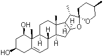 structure of CAS# 472-11-7, Ruscogenin;(1beta,3beta,25R)-Spirost-5-ene-1,3-diol