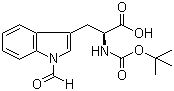 structure of CAS# 47355-10-2, N-(tert-Butoxycarbonyl)-N'-formyl-L-tryptophan;Boc-Trp(For)-OH