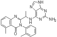 2-[1-[(2-Amino-9H-purin-6-yl)amino]ethyl]-5-methyl-3-(2-methylphenyl)-4(3H)-quinazolinone molecular structure (CAS 474012-90-3)