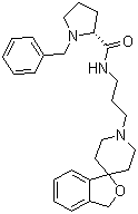 structure of CAS# 475150-69-7, BAN ORL 24;(2R)-1-Benzyl-N-(3-spiro[isobenzofuran-1(3H),4'-piperidin]-1'-ylpropyl)-2-pyrrolidinecarboxamide