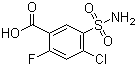 结构式 CAS# 4793-22-0, 4-氯-2-氟-5-氨磺酰苯甲酸