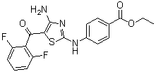 4-[[4-Amino-5-(2,6-difluorobenzoyl)thiazol-2-yl]amino]benzoic acid ethyl ester molecular structure (CAS 486413-80-3)