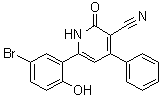 3-Cyano-4-phenyl-6-(3-bromo-6-hydroxyphenyl)-2(1H)-pyridone molecular structure (CAS 491871-58-0)