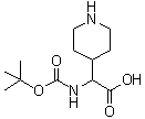 alpha-[[(1,1-Dimethylethoxy)carbonyl]amino]-4-piperidineacetic acid molecular structure (CAS 494210-73-0)