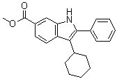 Methyl 3-cyclohexyl-2-phenyl-1H-indole-6-carboxylate molecular structure (CAS 494799-14-3)