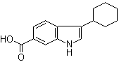 结构式 CAS# 494799-17-6, 3-环己基-6-吲哚羧酸